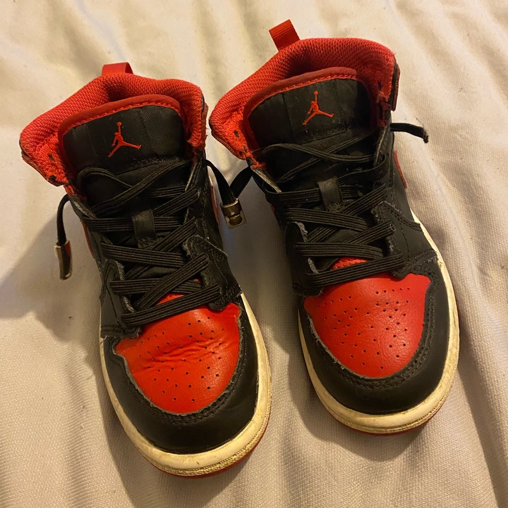 Jordan Black and Red High-Top Sneakers